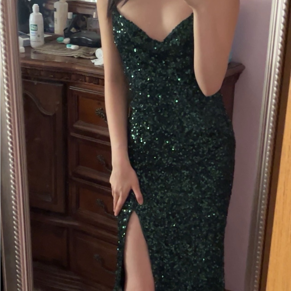 Windsor Dark Hunter Green Sequin Maxi Dress